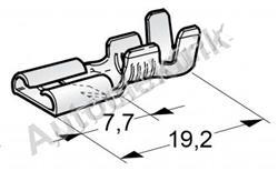 Dutinka (konektor) plochá s jazýčkem; vel. 6,3; 1-2,5 mm